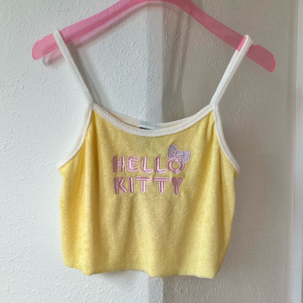 NWT SHEIN x Hello Kitty terry cloth embroidered crop tank top XS